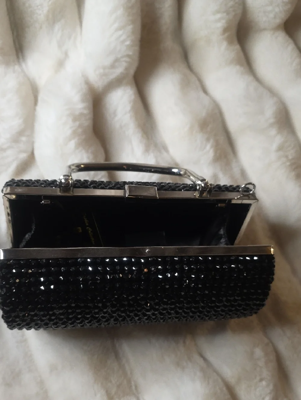 Black Beaded Evening Clutch Bag